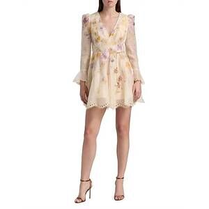 Zimmermann Floral Mini Dress - Cream and Purple